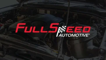 A car engine with the FullSpeed Automotive logo in red and white text overlayed across the image.